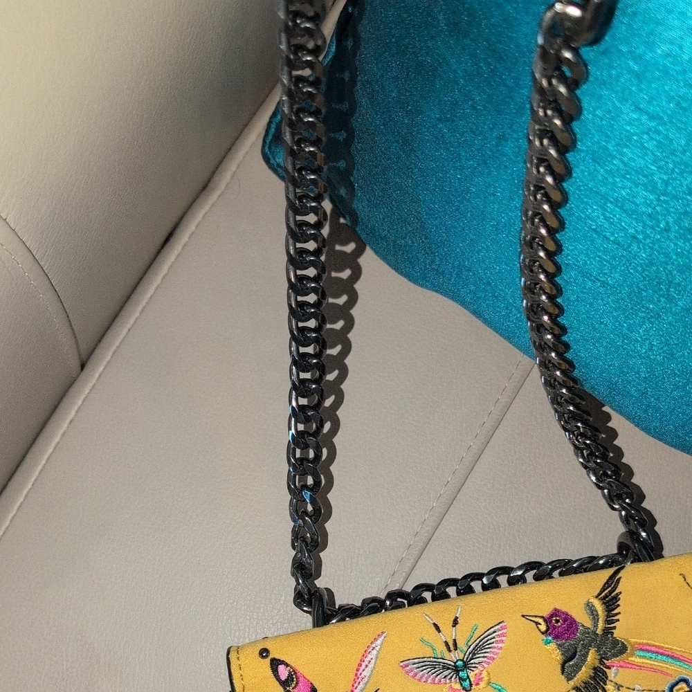 Vibrant Yellow Embroidered Crossbody Bag - Picture 9 of 11